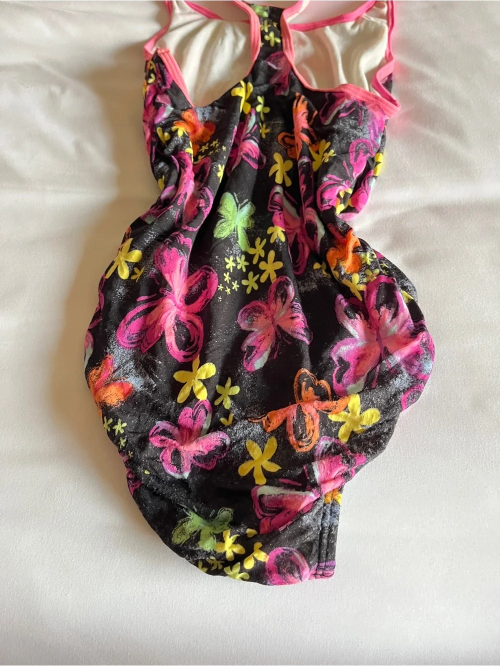 Speedo Girls Floral Butterfly Racerback One Piece Swimsuit Swimwear Size 14